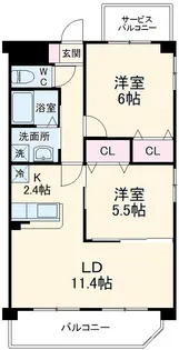 HANALEI【202号室】の間取り
