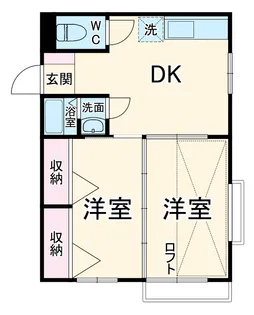花嶋コーポ【A202号室】の間取り