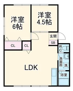 グリーンタウン勝田台B棟【1階】の間取り