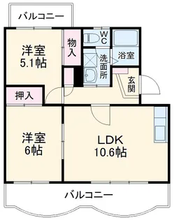サンクレール【2階】の間取り