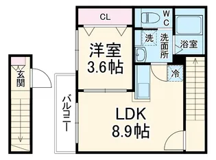 グリシーナ豊四季【2階】の間取り