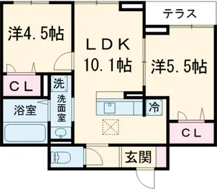 セレスティア西綾瀬【1階】の間取り