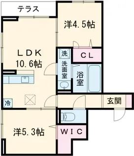 セレスティア西綾瀬【1階】の間取り