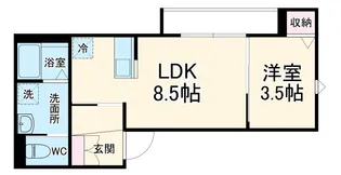 フォート・デルッシ西都賀【3階】の間取り
