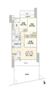 トラスティア北野【1階】の間取り