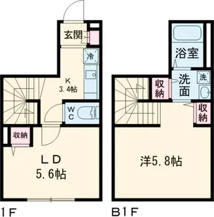 RiverResidence用賀【-1階】の間取り