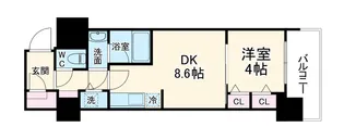 スプランディッド淀屋橋DUE【4階】の間取り
