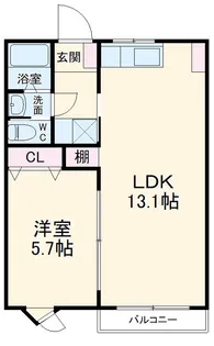 コーポ城西【2D号室】の間取り