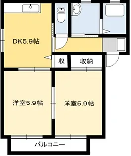 積水タウンコート B【2階】の間取り