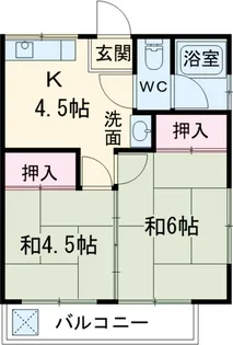 第1コーポけやき【1階】の間取り