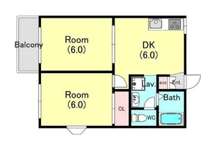 パークサイドハウス【B-102号室】の間取り