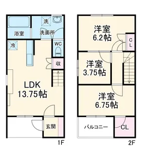 ヴィラフロンティア東鶉A【1階】の間取り