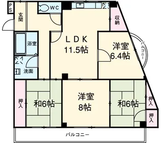 ドミール汐路【3階】の間取り