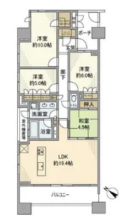 グランスイートブルー・ベイフロントタワー【17階】の間取り