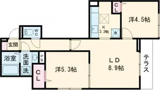 セレスティア興野【1階】の間取り