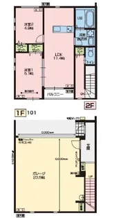 bell courage【103号室】の間取り