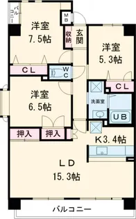 アルモード京都西院【2階】の間取り