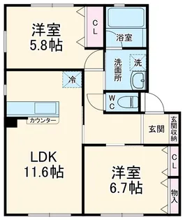 エスポワール湘南【202号室】の間取り