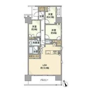 デュオヒルズちはら台駅前【6階】の間取り