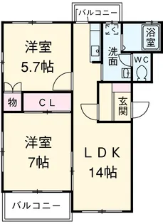 アトゥーレN【C-2号室】の間取り