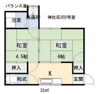 塚越神社荘【2階】の間取り