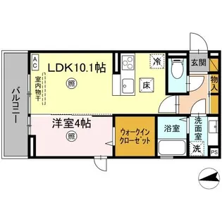 プア メリア【1階】の間取り