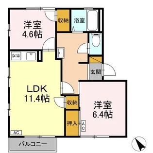 エミネンス高野台 B【2階】の間取り