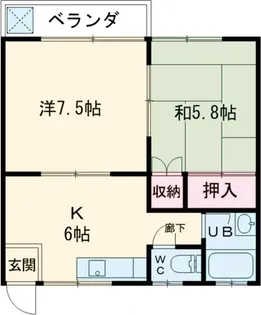 メゾン笹の台【102号室】の間取り
