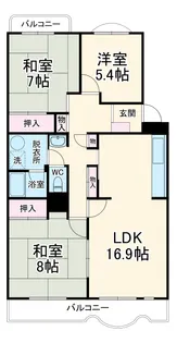 西所沢椿峰ニュータウン39街区2号棟【3階】の間取り