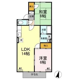 ハートホーム大西【1階】の間取り