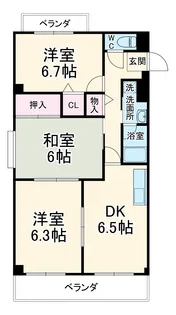 セントラルハイツ野瀬WEST 【8階】の間取り