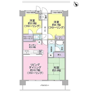 グラシエール成田【4階】の間取り