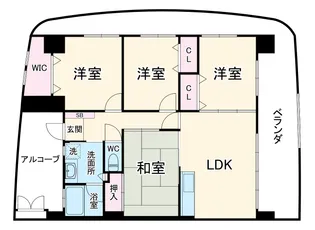 ロイヤルハイツ石黒【7階】の間取り