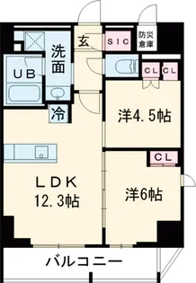 ザ・ライオンズフォーシア町屋【14階】の間取り