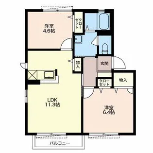 カーサ21 B【202号室】の間取り