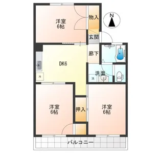 ドミール下石田【203号室】の間取り