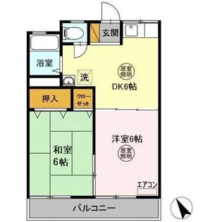 十王堂ハイツ B【1階】の間取り