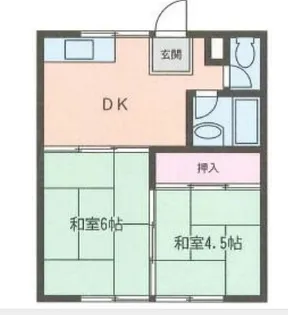 若草ハイツ第一荘【1階】の間取り