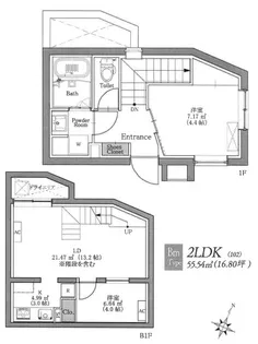 BLANCCOURT阿佐ヶ谷【102号室】の間取り