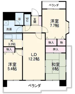 クレスト石川橋【202号室】の間取り