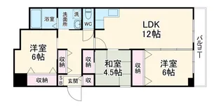 ゴールドハイツ五条【1205号室】の間取り