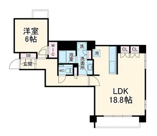 ジ・アーバネックス京都四条烏丸テラス【805号室】の間取り