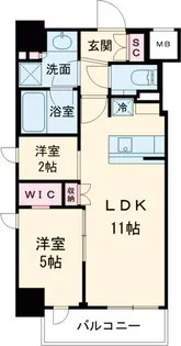 クレストコート東中野【4階】の間取り