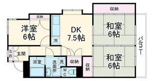 牧の原パークマンション【2階】の間取り