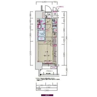 プレサンスOSAKA姫里ヴィオン【609号室】の間取り