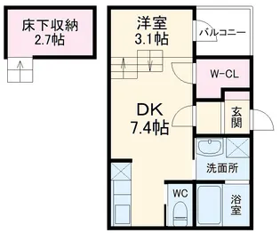 ハーモニーテラス青柳町【2階】の間取り