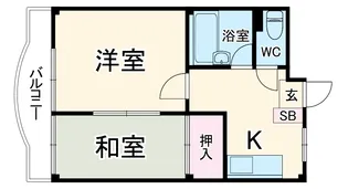 クロノス川越南【302号室】の間取り