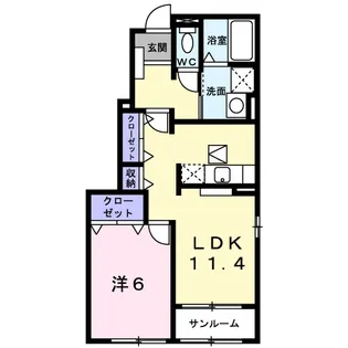 ベルフラン【1階】の間取り