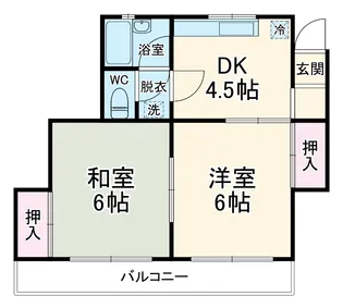 平和台コーポラス【2階】の間取り