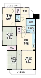 レジオン香流【00308号室】の間取り